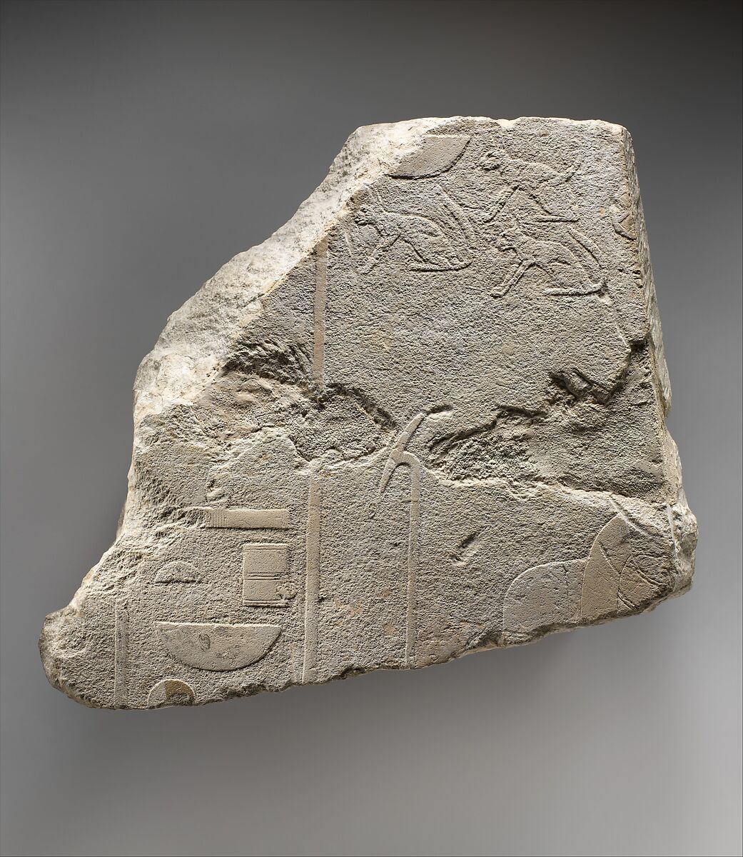 Relief with hieroglyphic label "Lord of Cats' Town", Limestone