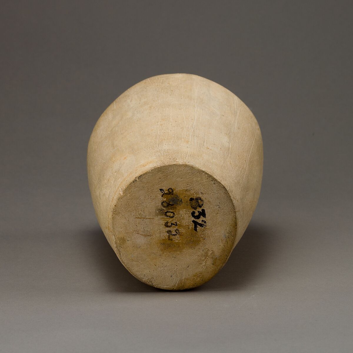 Canopic jar with human head, Limestone