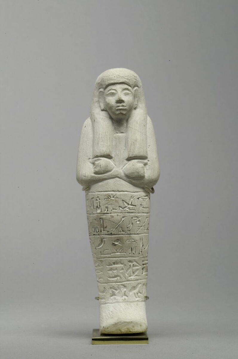 Shabti of Neferrenpet, Limestone, paint 