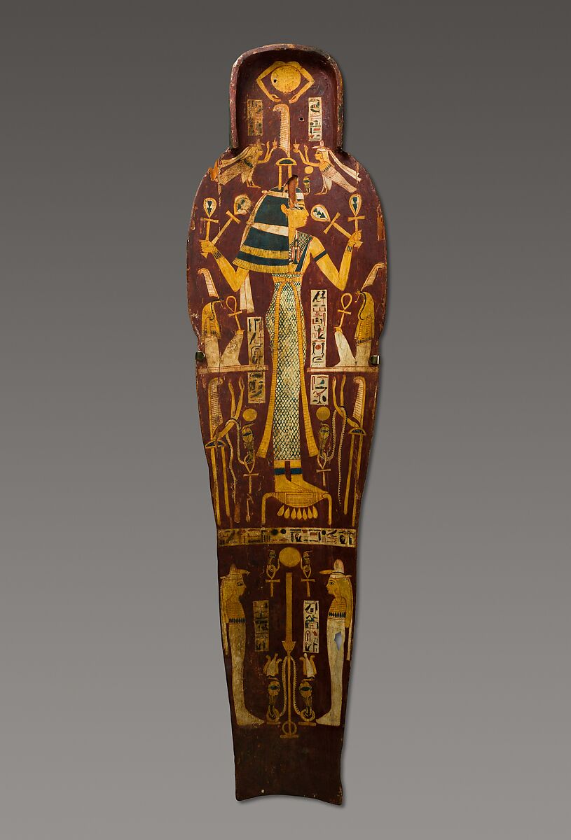 Mummy Board inscribed for Henettawy daughter of Isetemkheb, Wood, gesso, paint