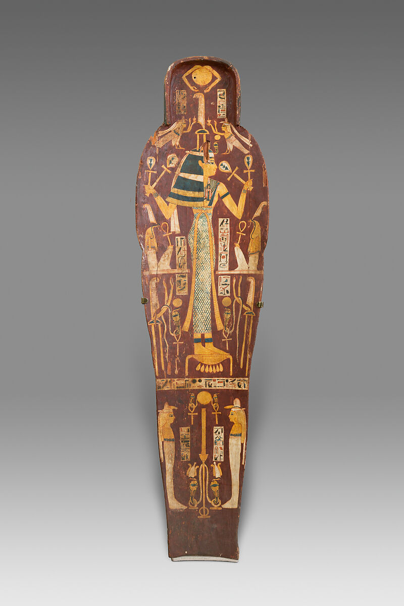 Mummy Board inscribed for Henettawy daughter of Isetemkheb, Wood, gesso, paint 