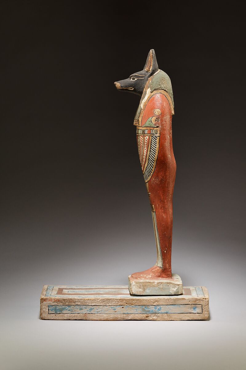 Funerary Figure of Duamutef, Plastered and painted wood