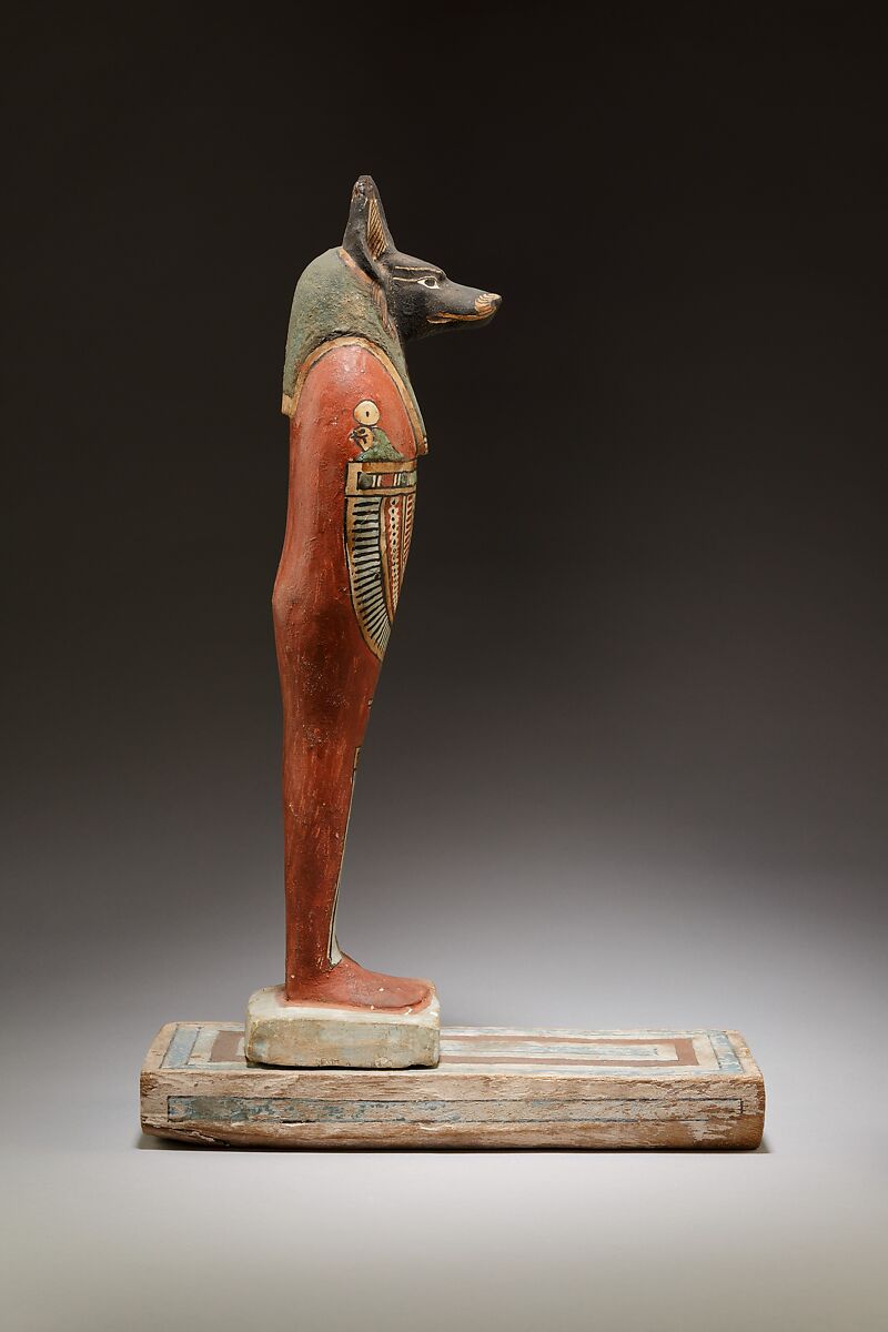 Funerary Figure of Duamutef, Plastered and painted wood