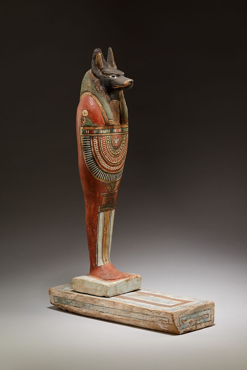 Funerary Figure of Duamutef, Plastered and painted wood