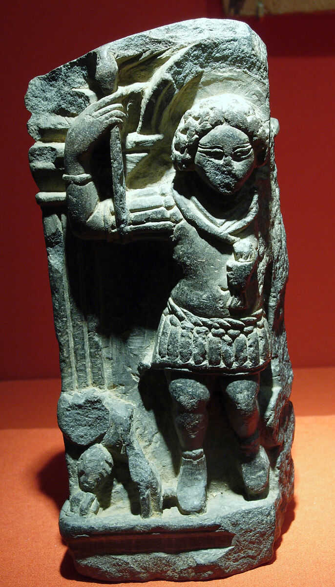 Fragment of a Stela with a Military God, Steatite 