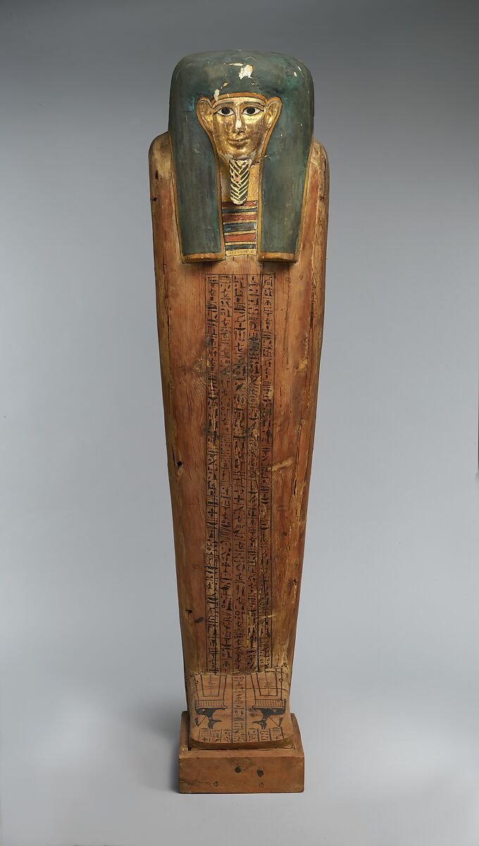 Coffin of Nesmin, Plastered, painted, and gilded wood 