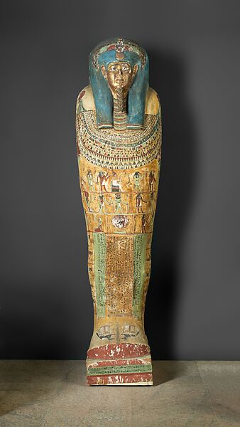 Coffin of Irtirutja, Plastered, painted, and gilded wood