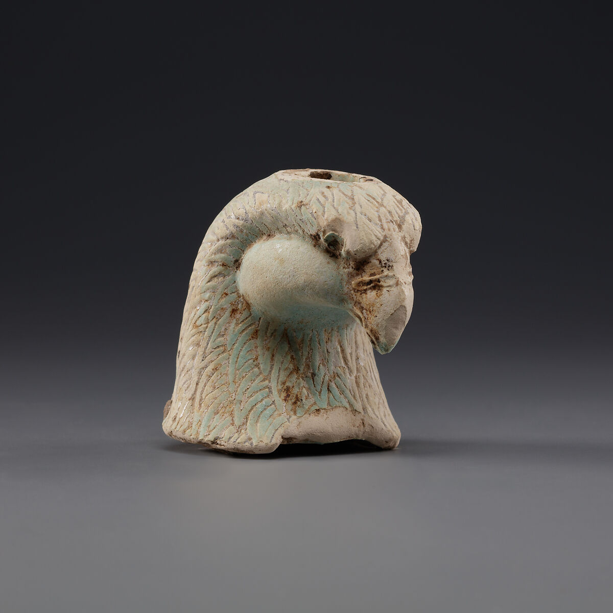 Finial(?) in the Form of an Eagle's Head, Faience