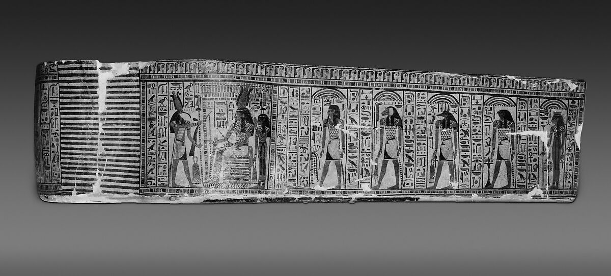 Outer Coffin of the Singer of Amun Nauny, Sycomore wood, mud, glue, stucco, paint, varnish, plaster