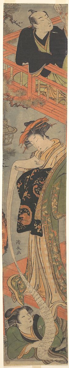The Love Letter, Torii Kiyonaga (Japanese, 1752–1815), Woodblock print; ink and color on paper, Japan 