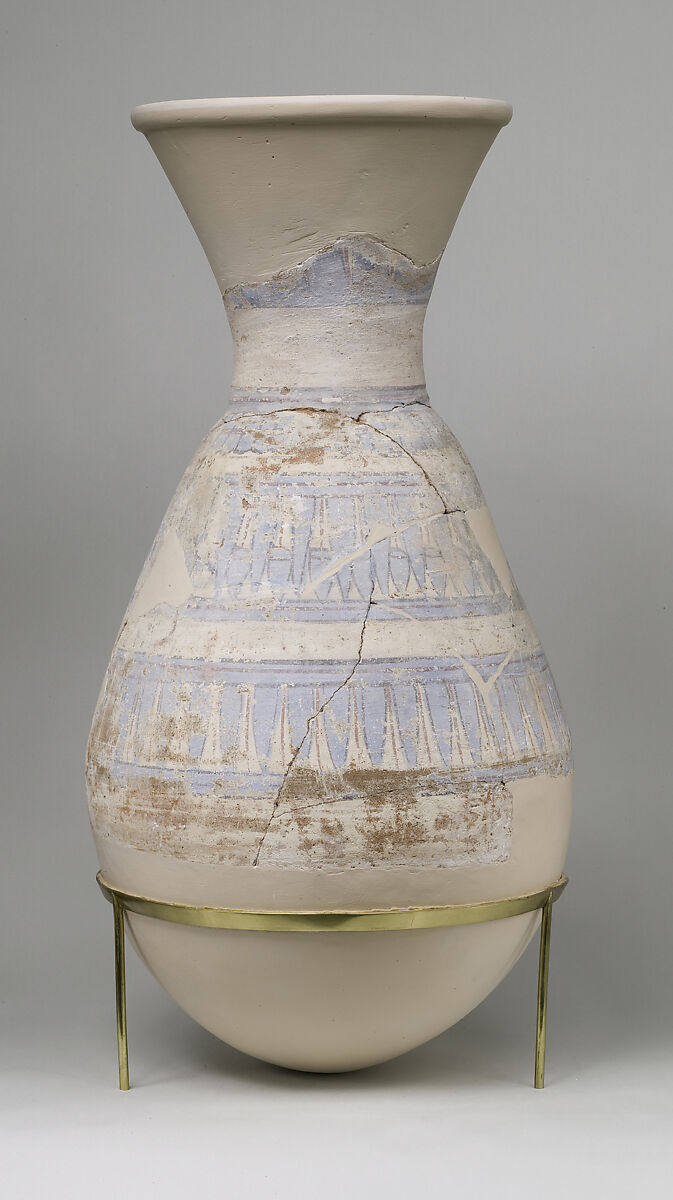 Blue-Painted Jar from Malqata, Pottery, slip, paint 