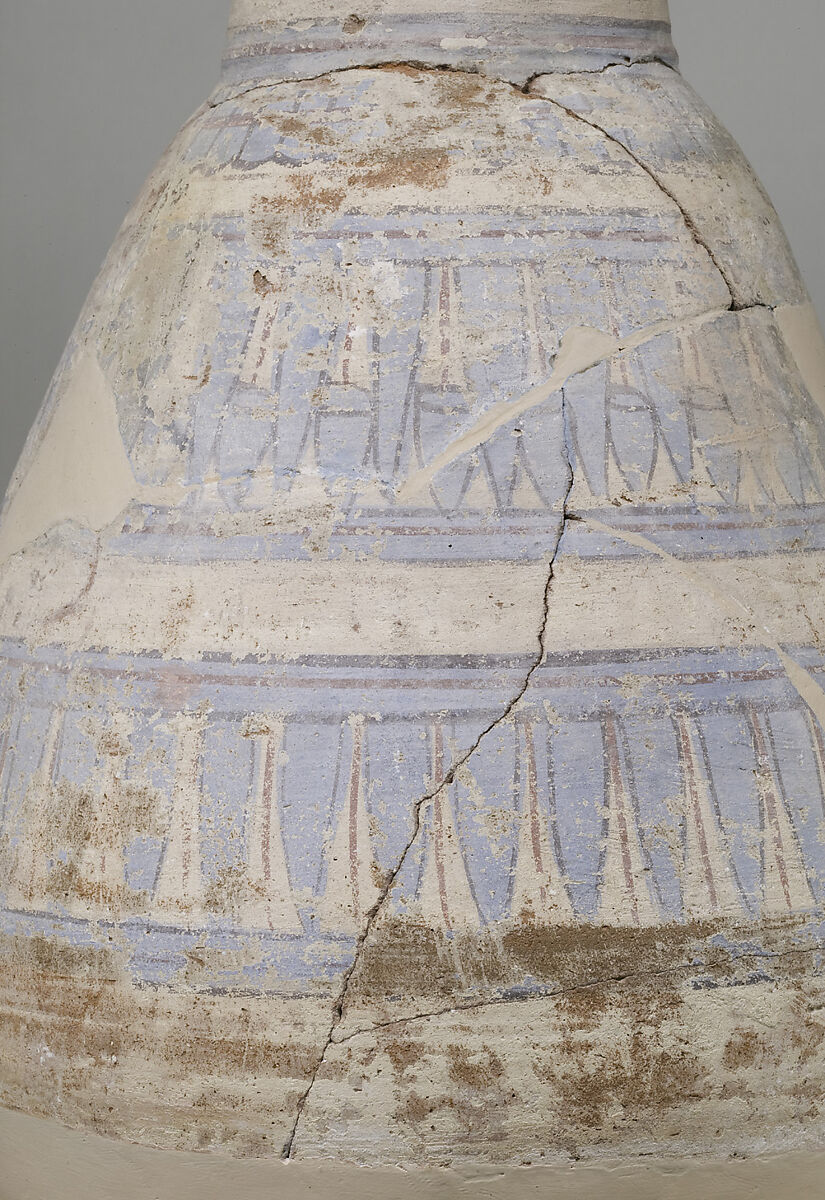 Blue-Painted Jar from Malqata, Pottery, slip, paint