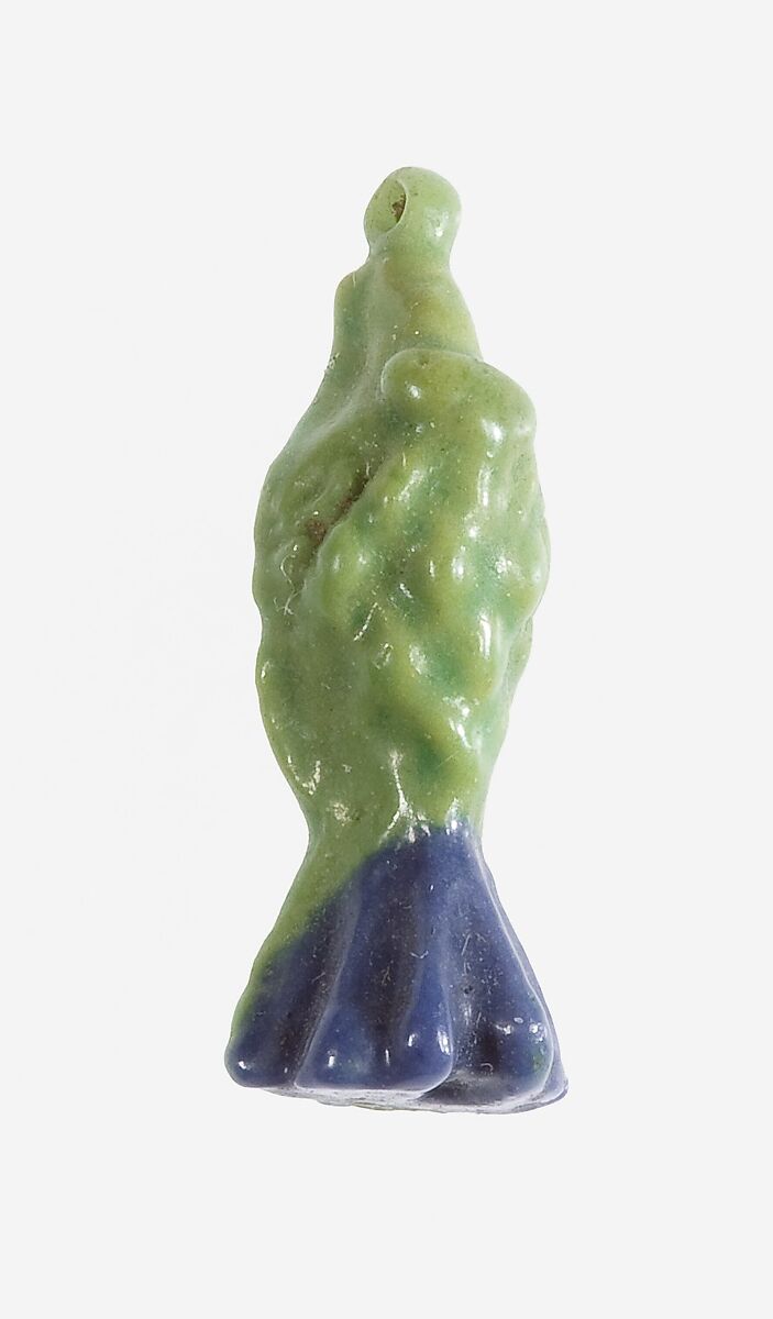 Cornflower Pendant, Faience, blue and green 
