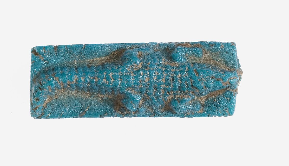 Crocodile Amulet, Faience 