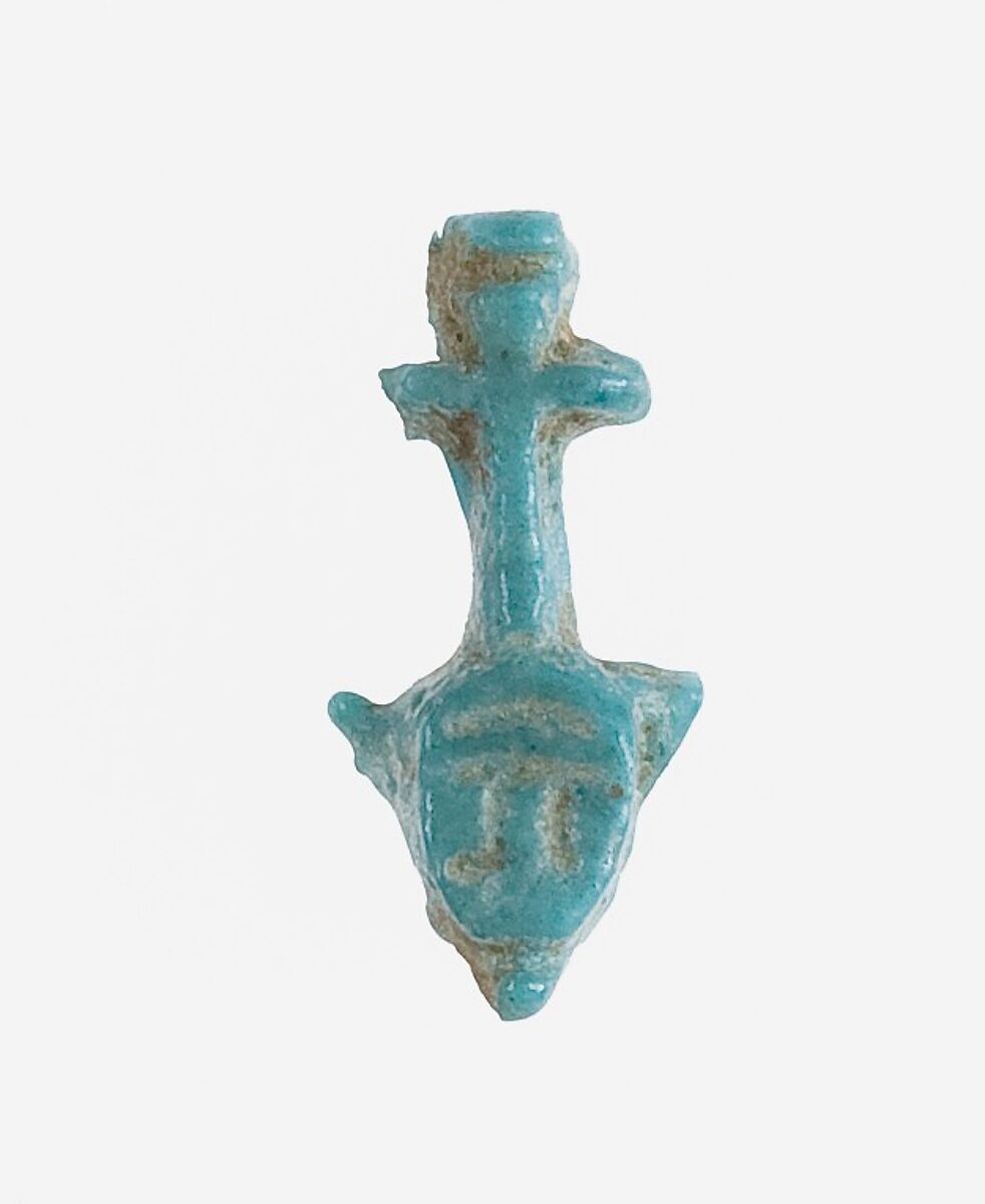 Fragment of Amulet with Nefer sign, Faience 