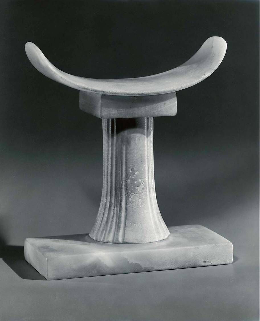 Headrest of Khentika, Travertine (Egyptian alabaster)