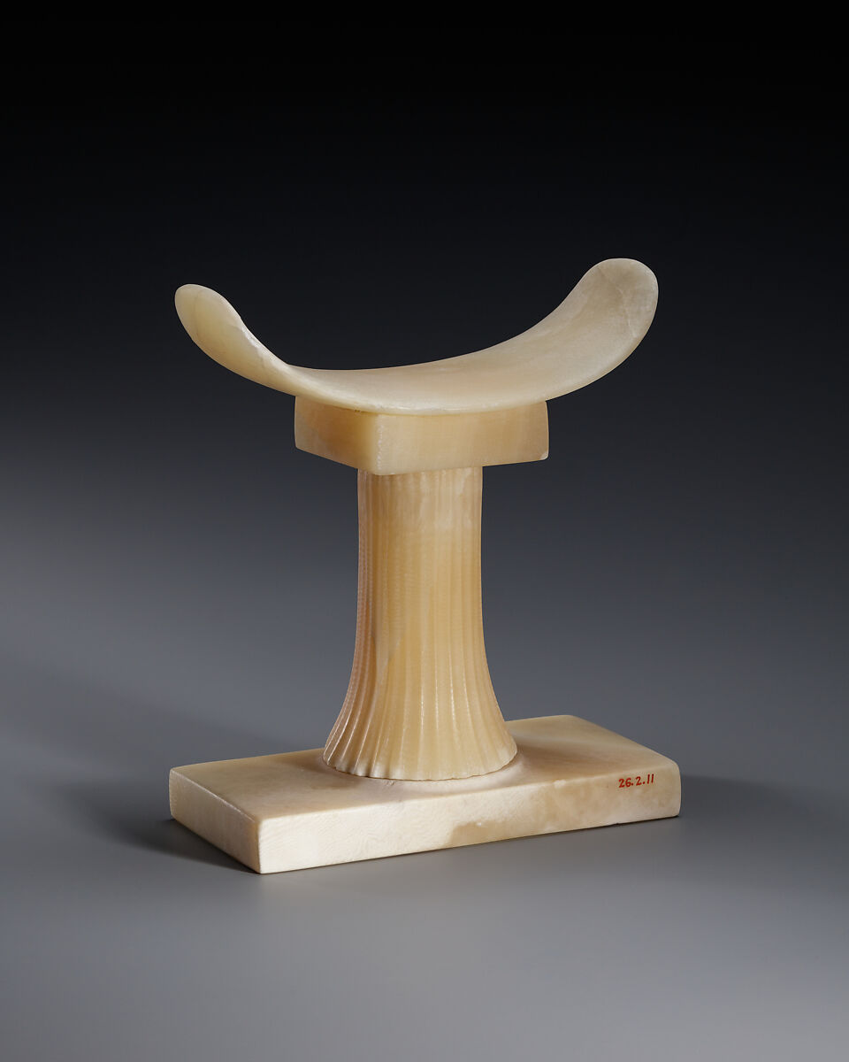 Headrest of Khentika, Travertine (Egyptian alabaster)
