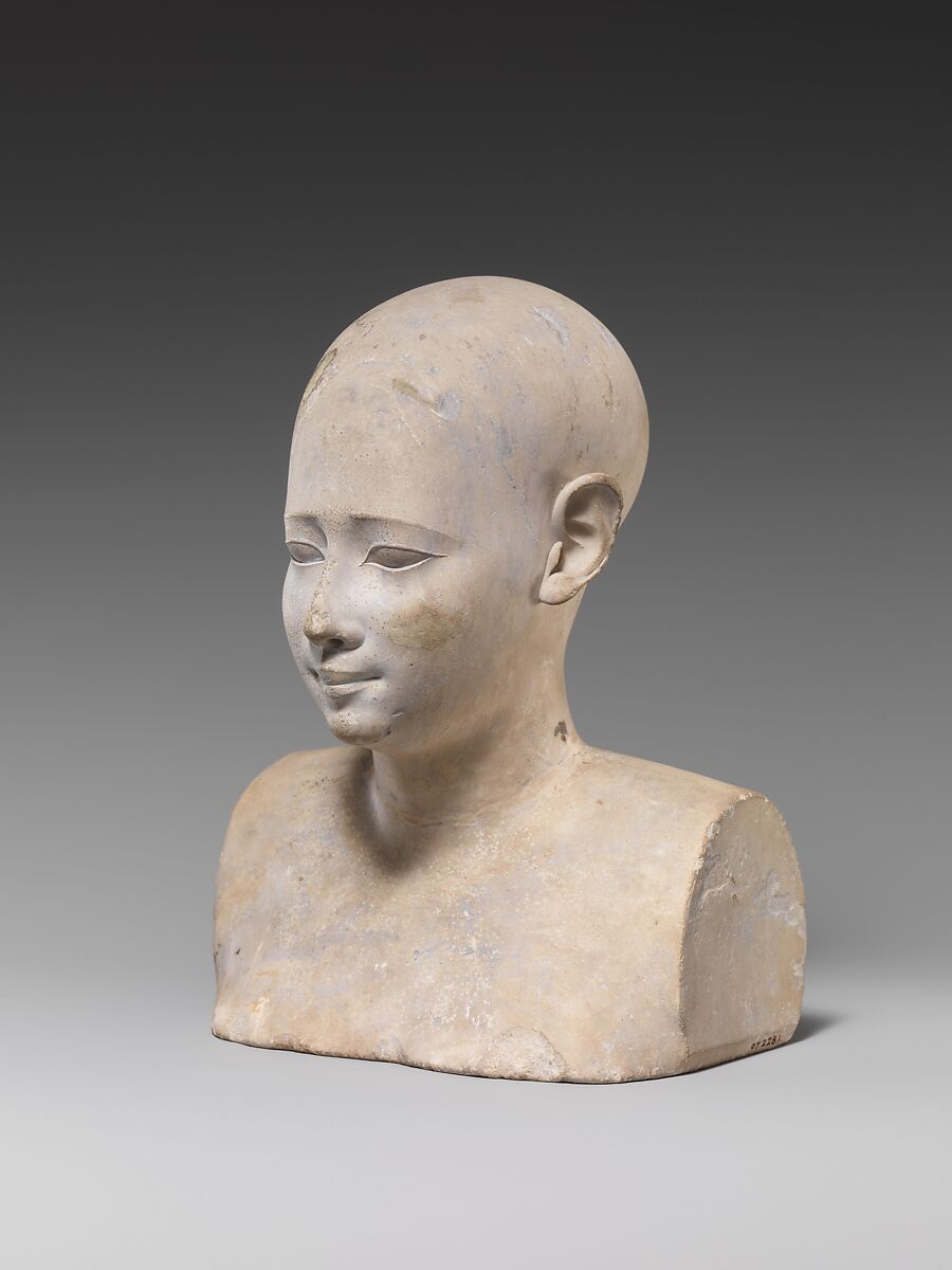 Bust of a priestly figure, Limestone