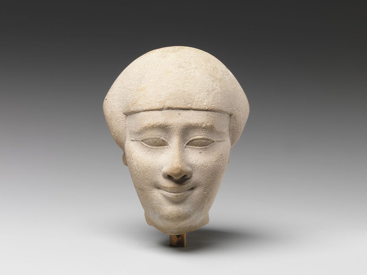 Female head, Limestone, paint 