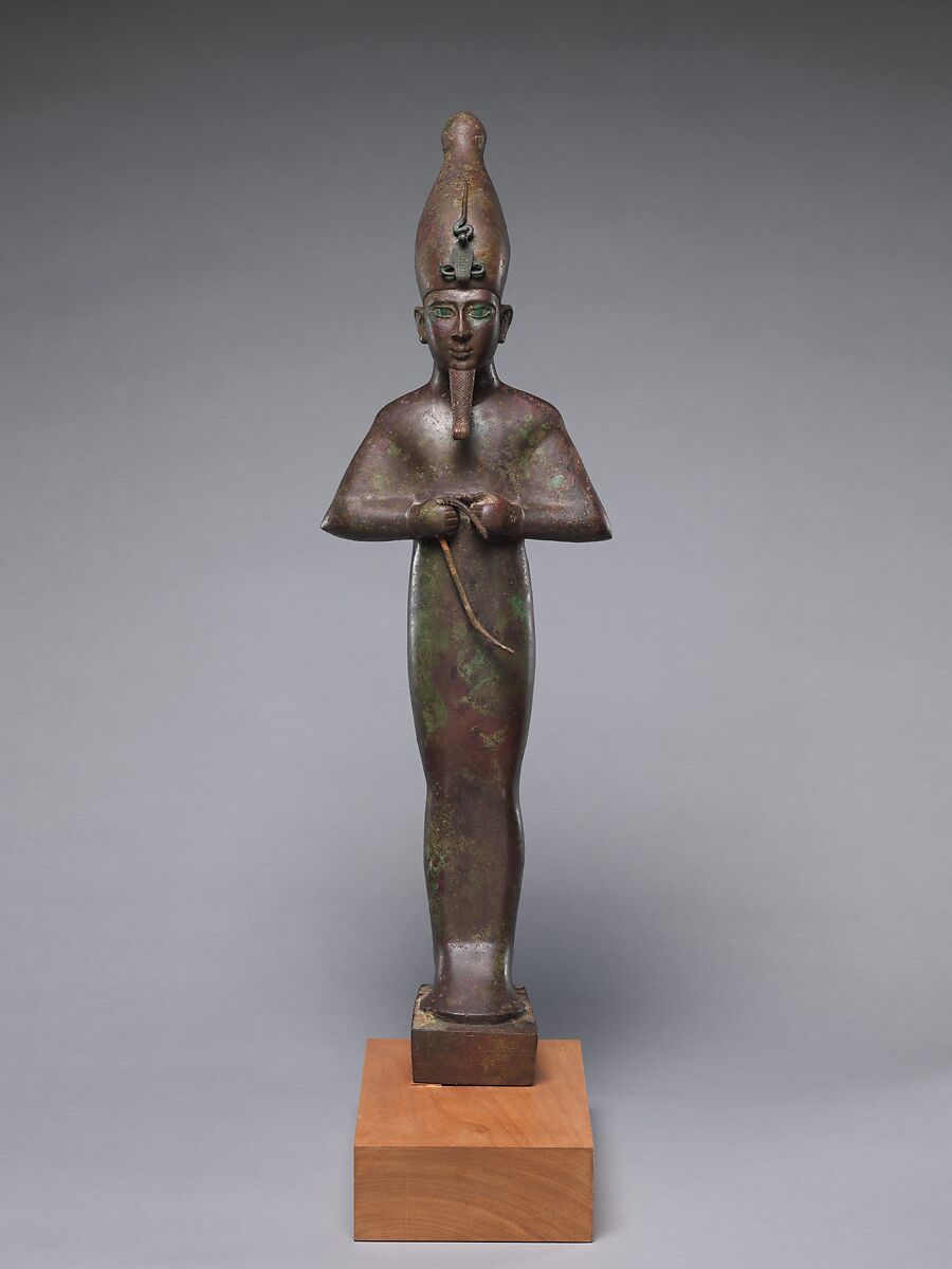 Osiris inscribed for Harkhebit, son of Padikhonsu and Isetempermes, Bronze, silver 