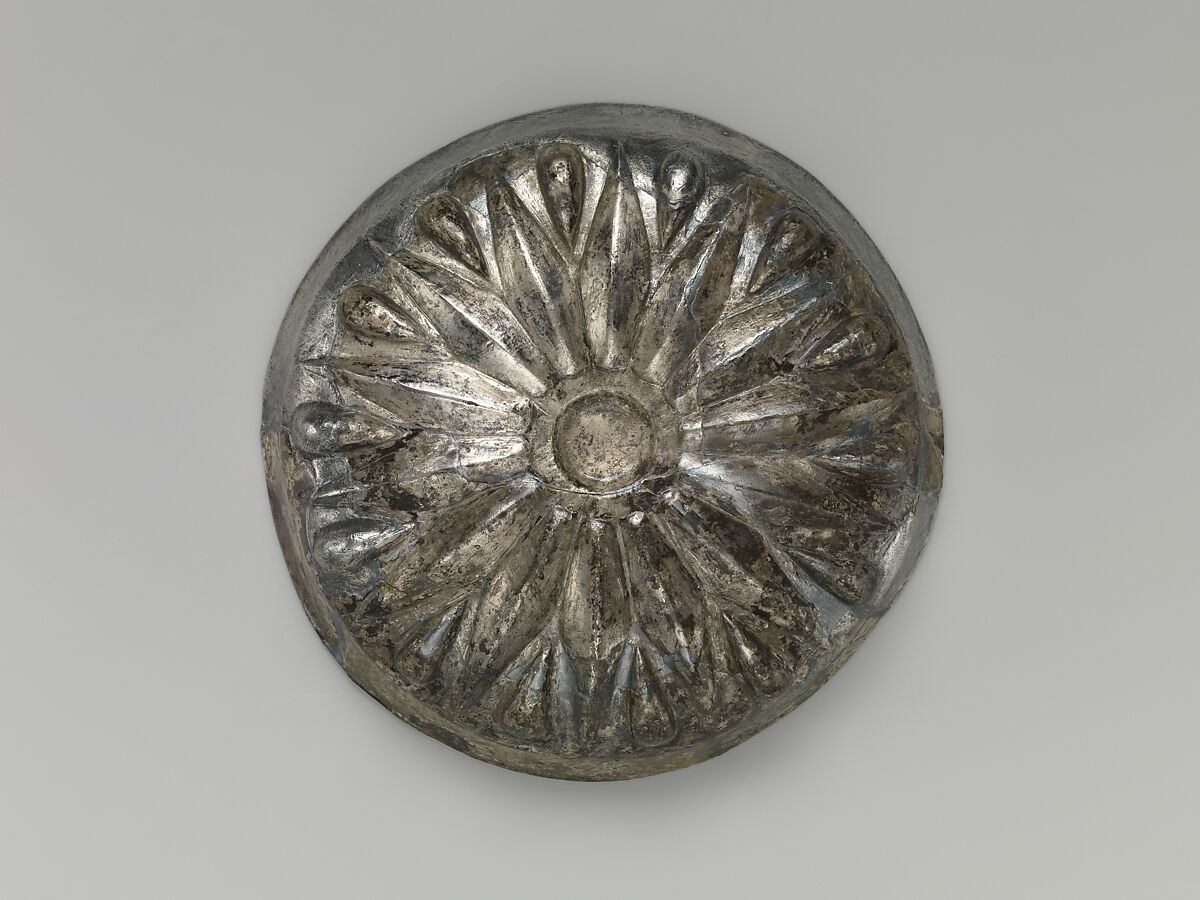 Bowl with bosses and petals, Silver