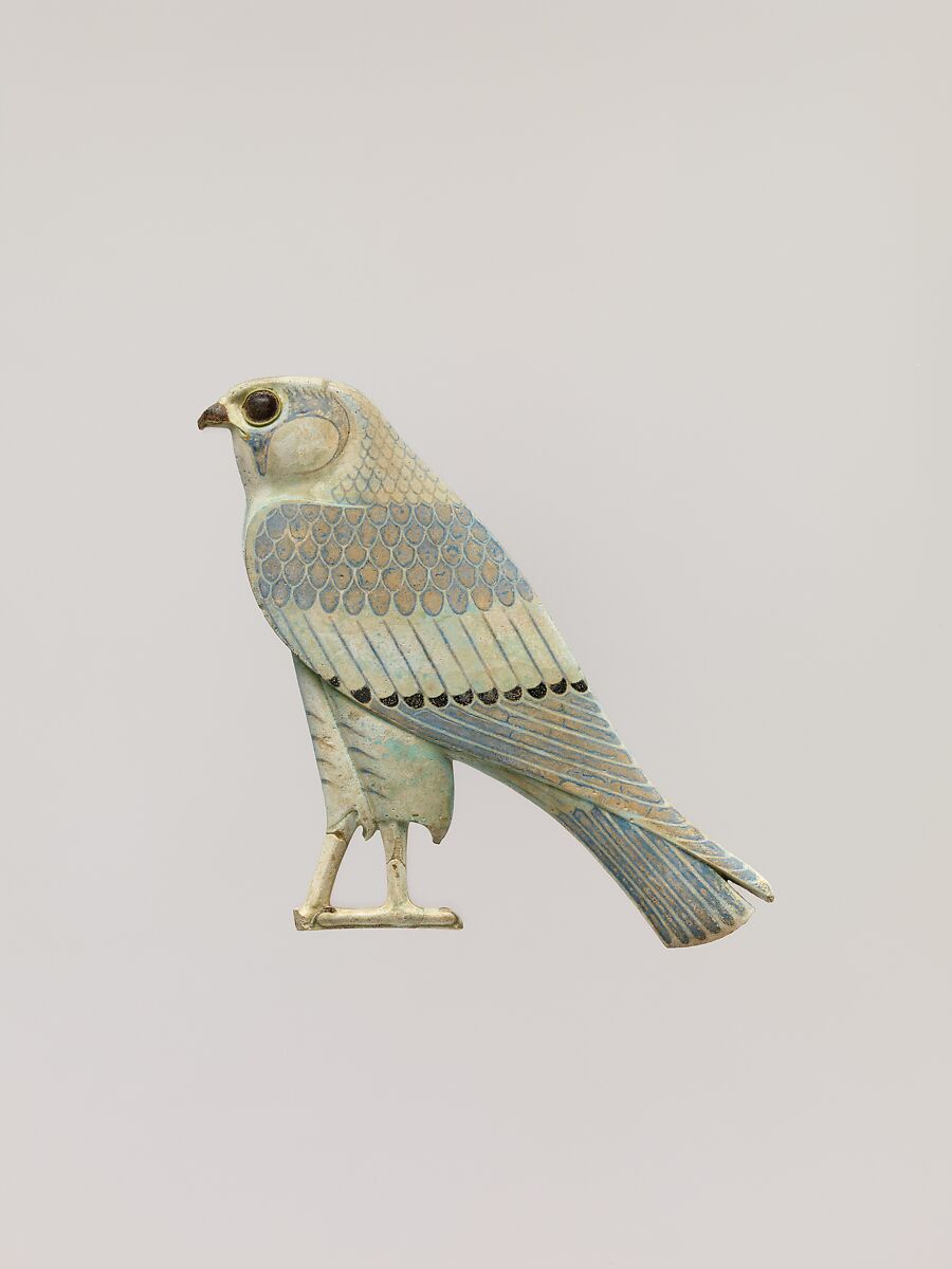 Inlay depicting a falcon, Faience 