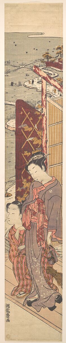 The Rustic Pavilion, Isoda Koryūsai (Japanese, 1735–ca. 1790), Woodblock print; ink and color on paper, Japan 