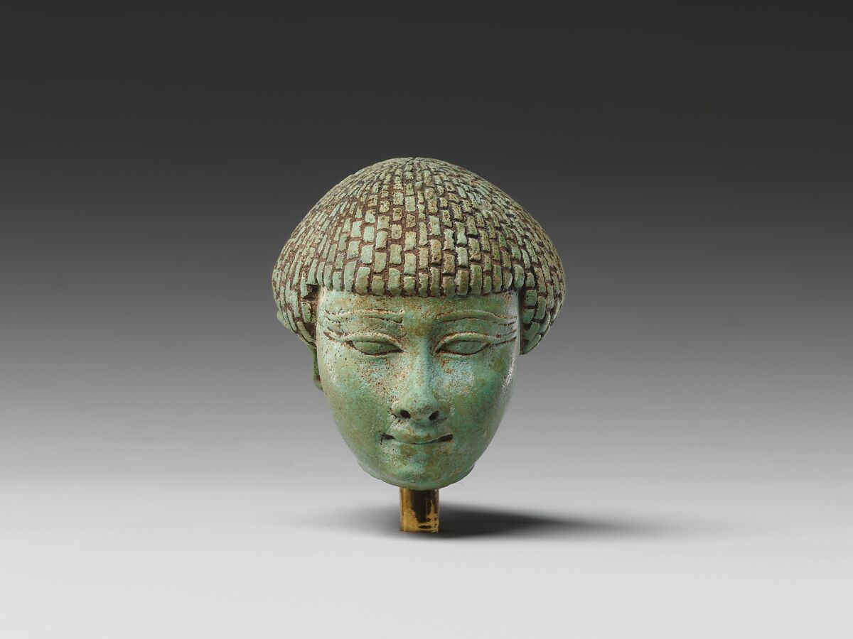 Head of a woman, Faience 