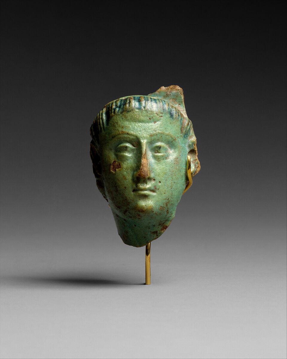 Head, Ptolemy III (?), Faience 