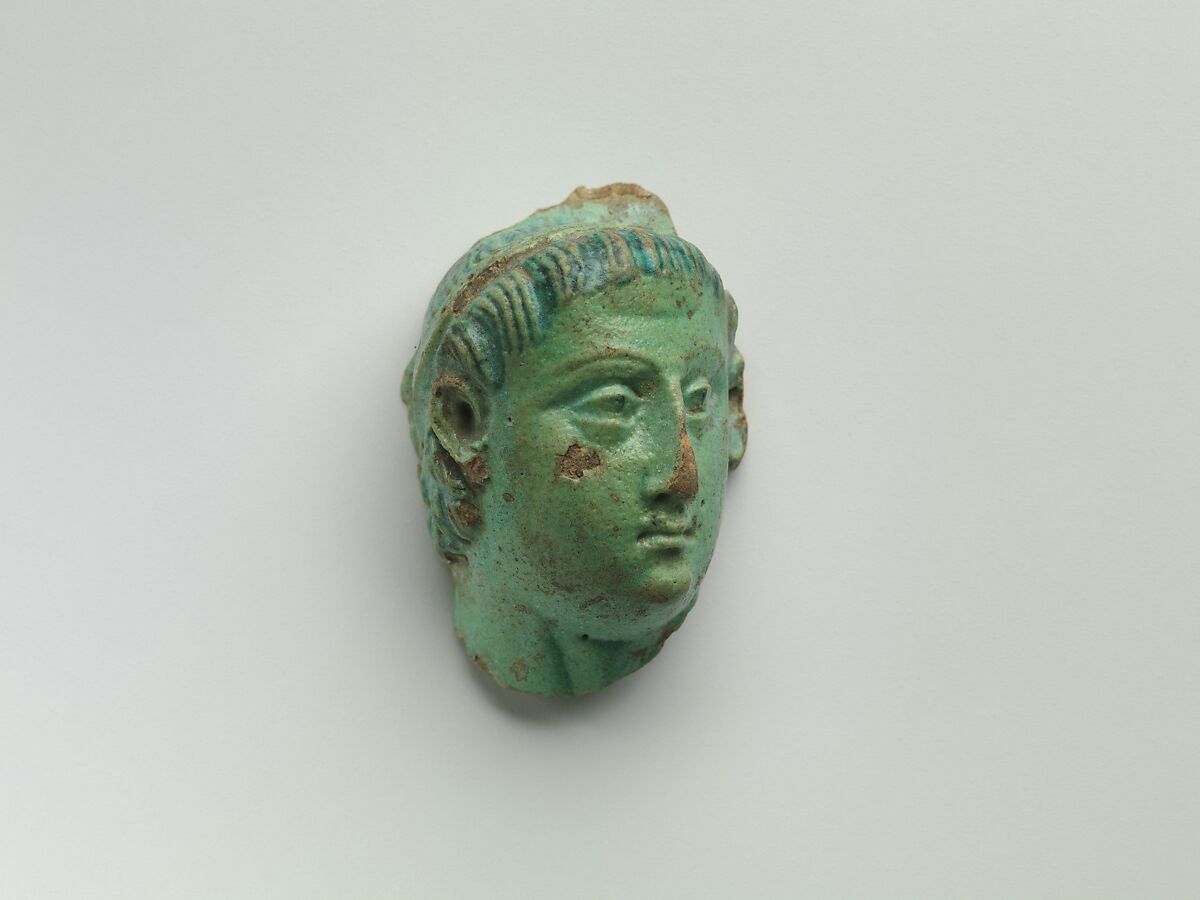 Head, Ptolemy III (?), Faience
