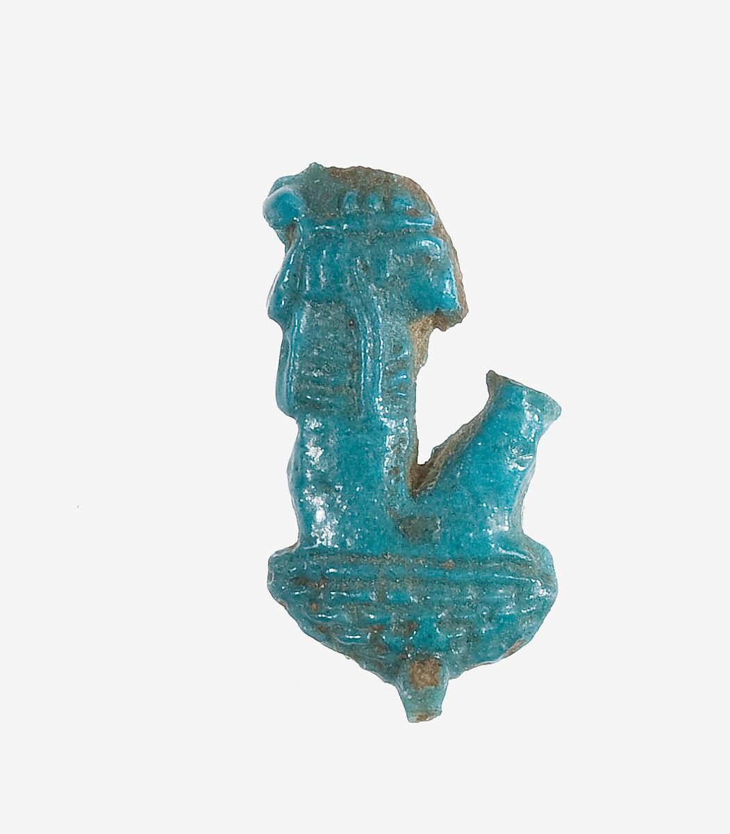 Amulet with the Throne Name of Amenhotep III, Faience 