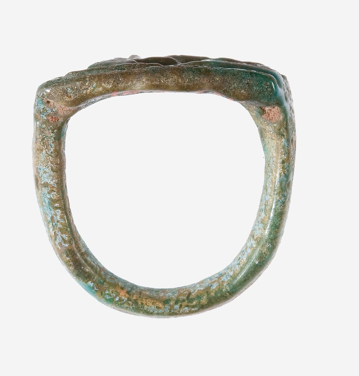 Sacred Eye Ring, Green faience