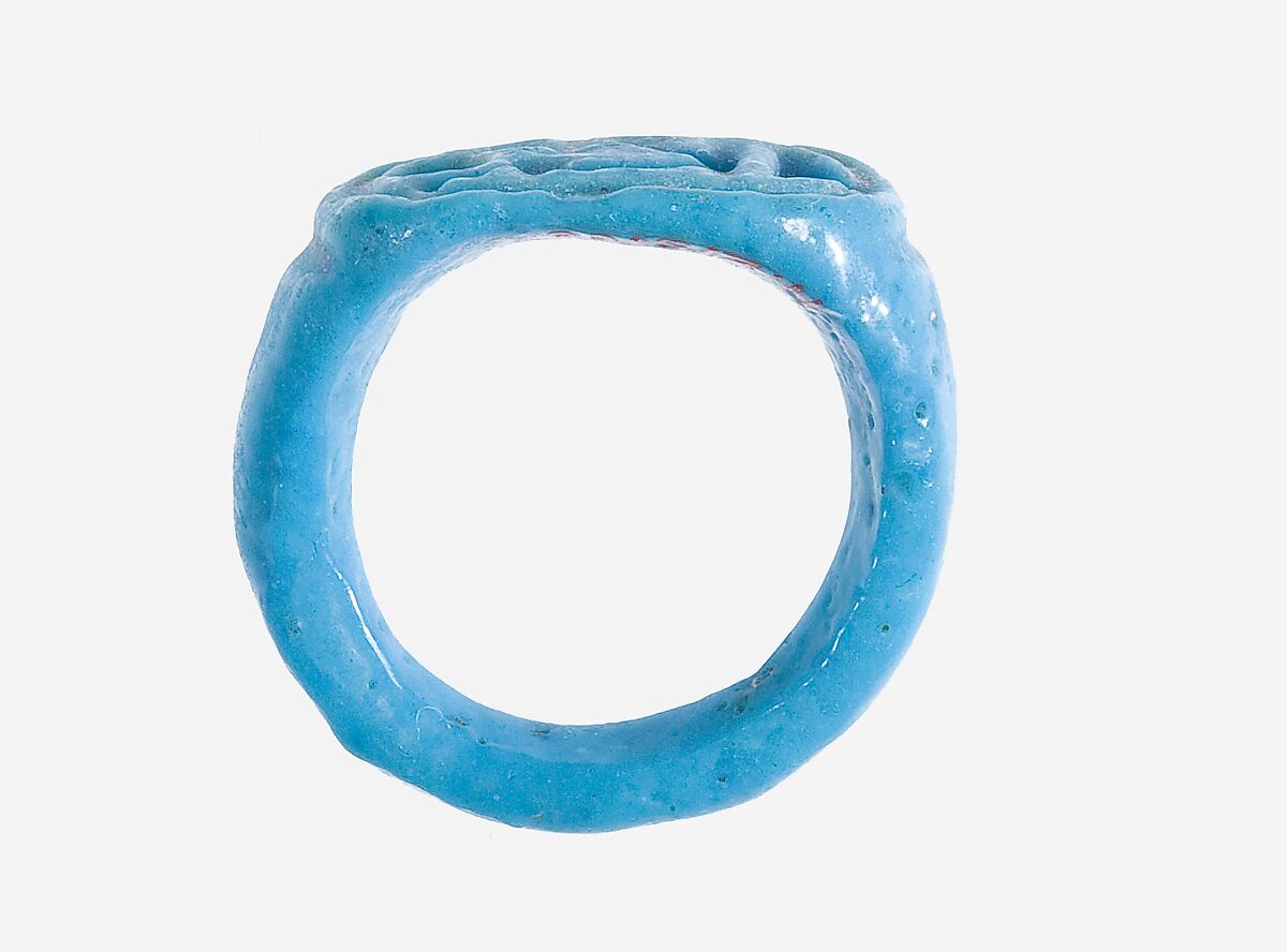 Ring Inscribed with the Throne Name of Amenhotep III, Faience
