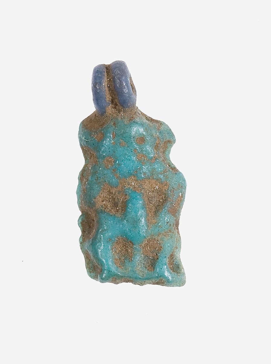 Bes Amulet, Faience, blue 