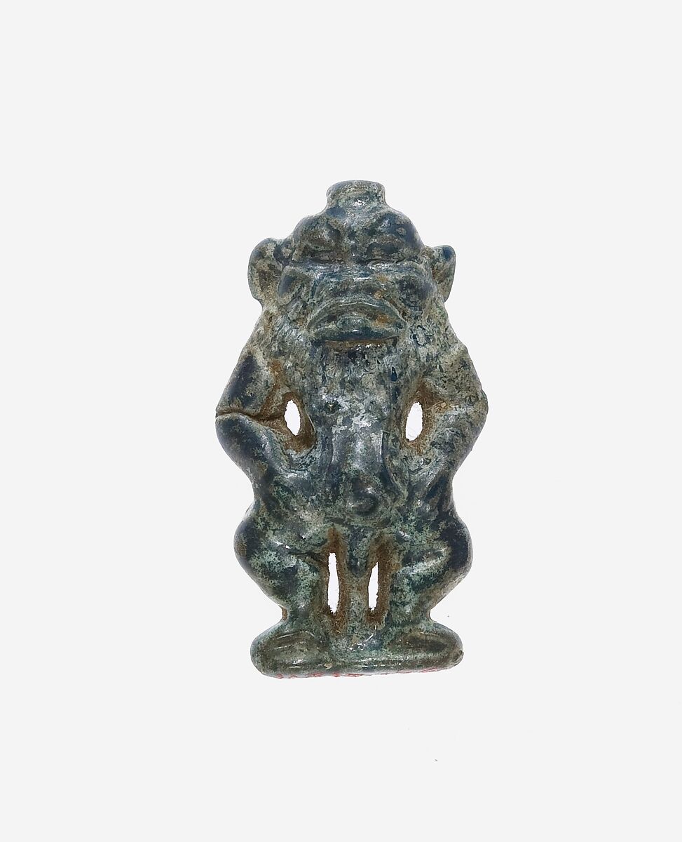 Amulet of a Bes-image, Faience 