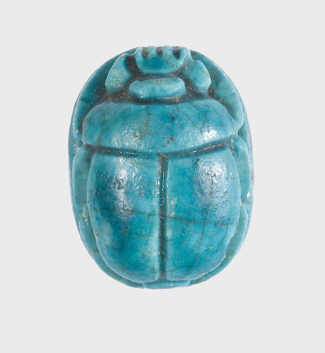 Scarab with the Throne Name of Amenhotep III, Mica schist, glazed