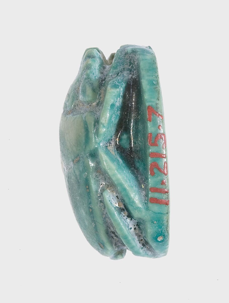 Scarab Inscribed for Amenhotep III, Faience
