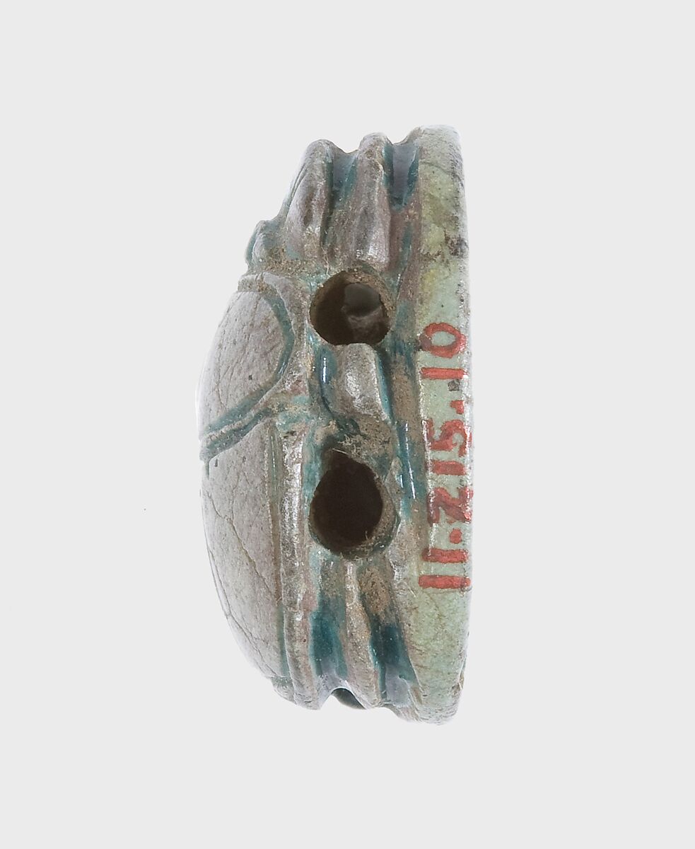 Scarab Inscribed with S-Shaped Spirals, Steatite, glazed