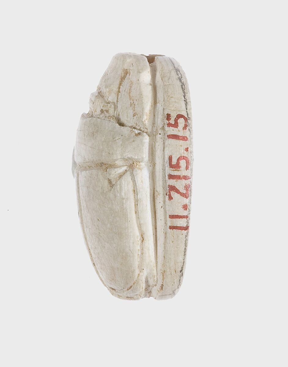Scarab Inscribed with the Horus Falcon and Uraeus, Mica schist