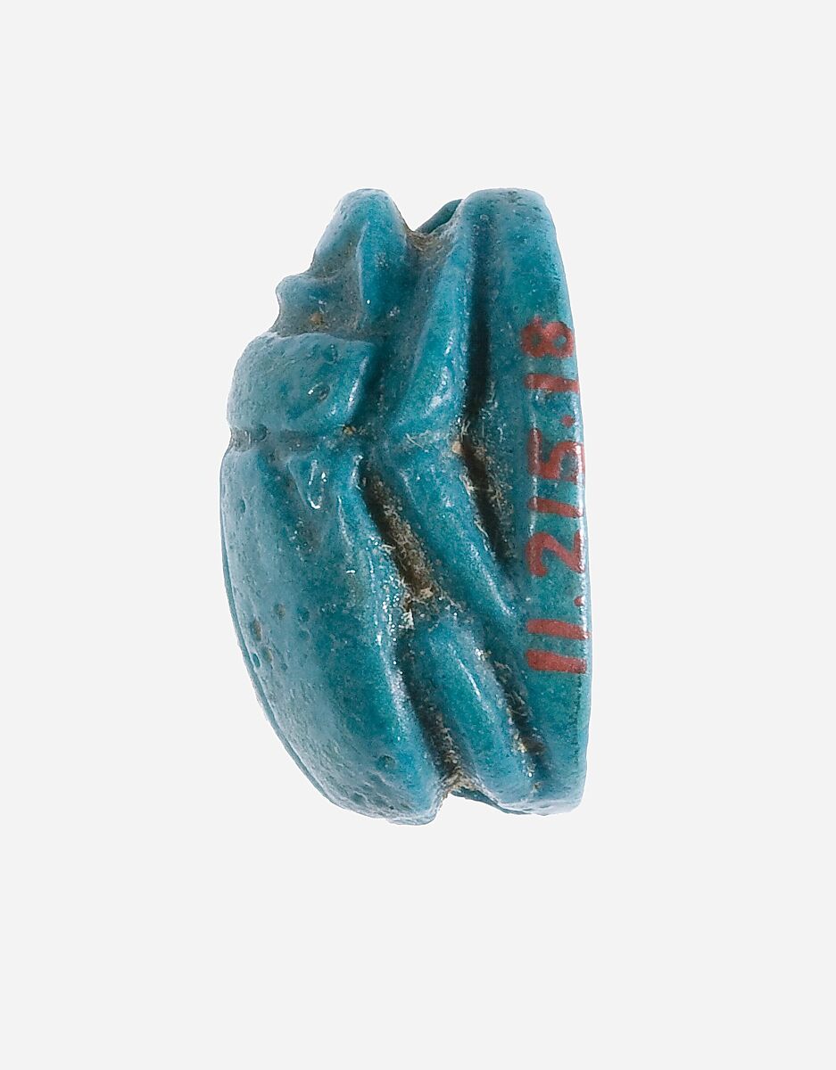 Scarab Inscribed with the Throne Name of Thutmose III, Faience