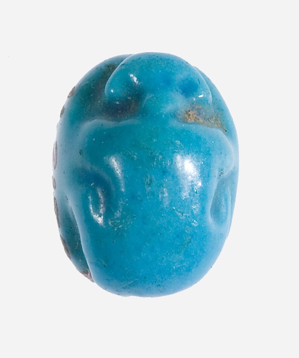 Scarab Inscribed with an Ankh, Faience