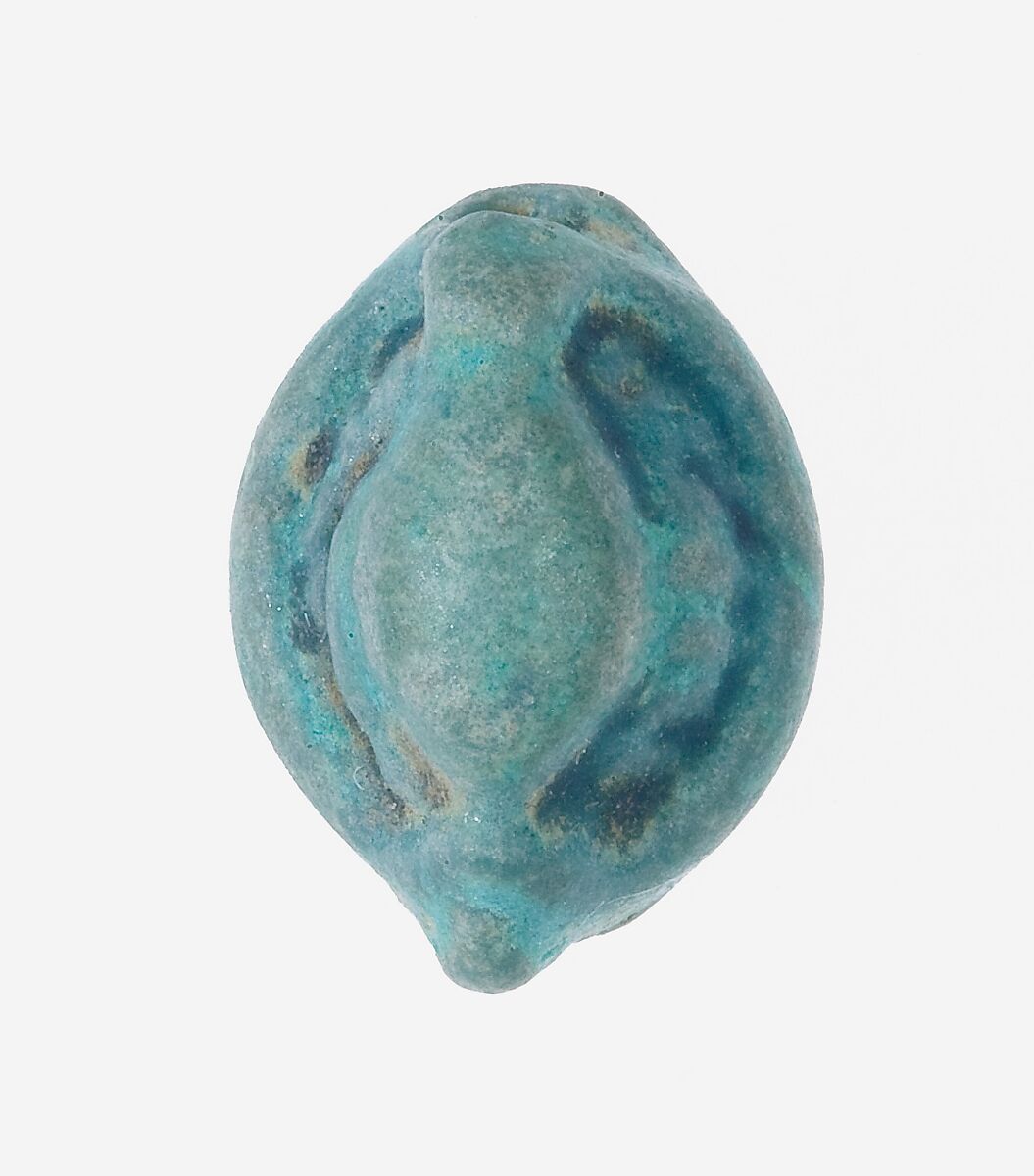 Seal Amulet in the Shape of a Cowry Shell, Faience 