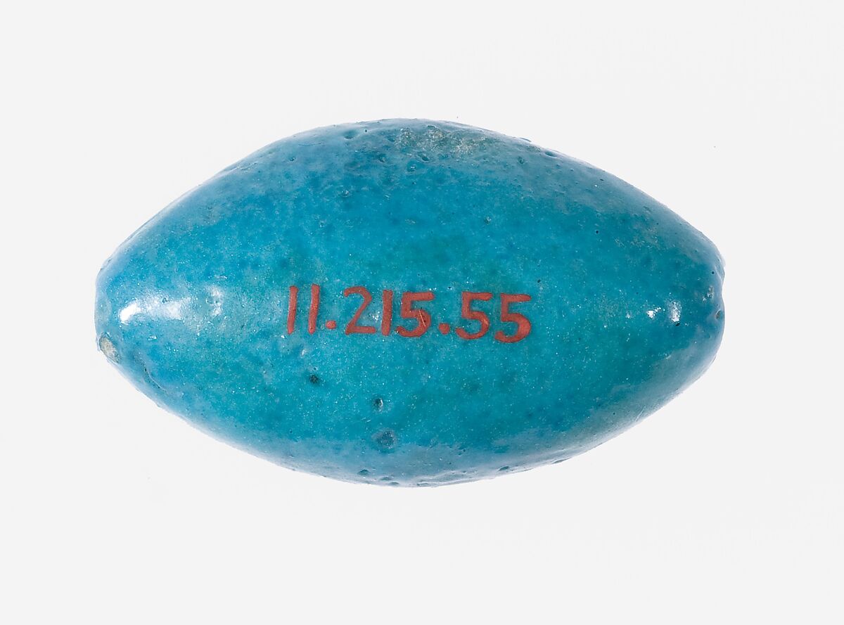 Cowroid Stamp Seal Inscribed with the Throne Name of Amenhotep III, Faience