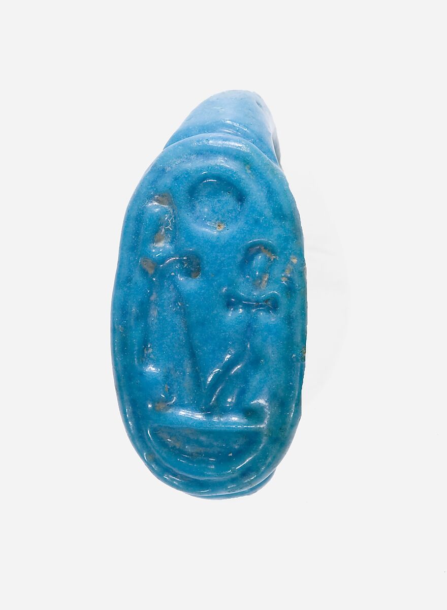 Ring Inscribed with the Throne Name of Amenhotep III, Faience 