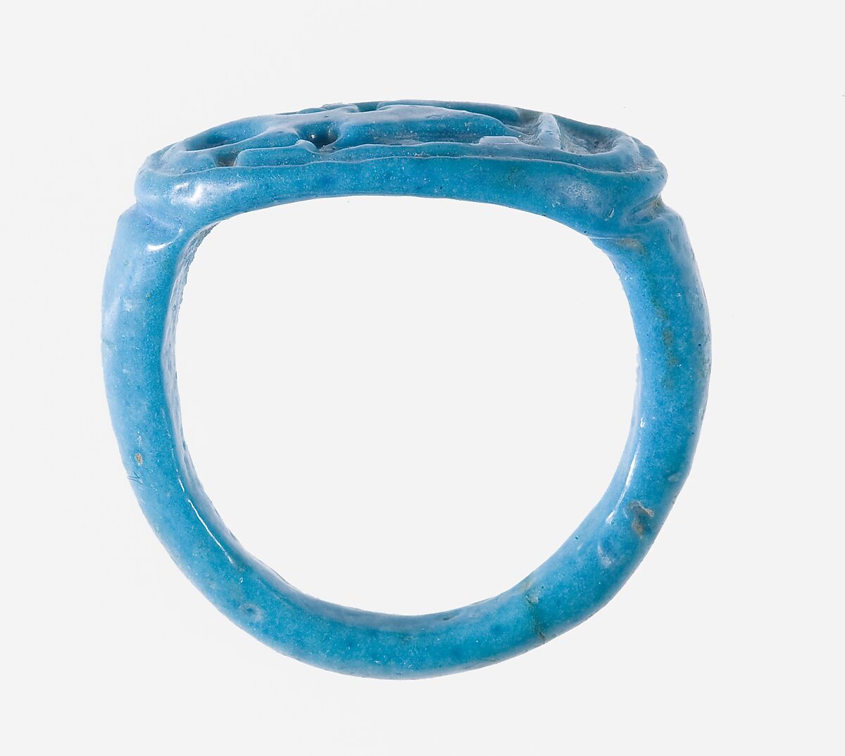Ring Inscribed with the Throne Name of Amenhotep III, Faience