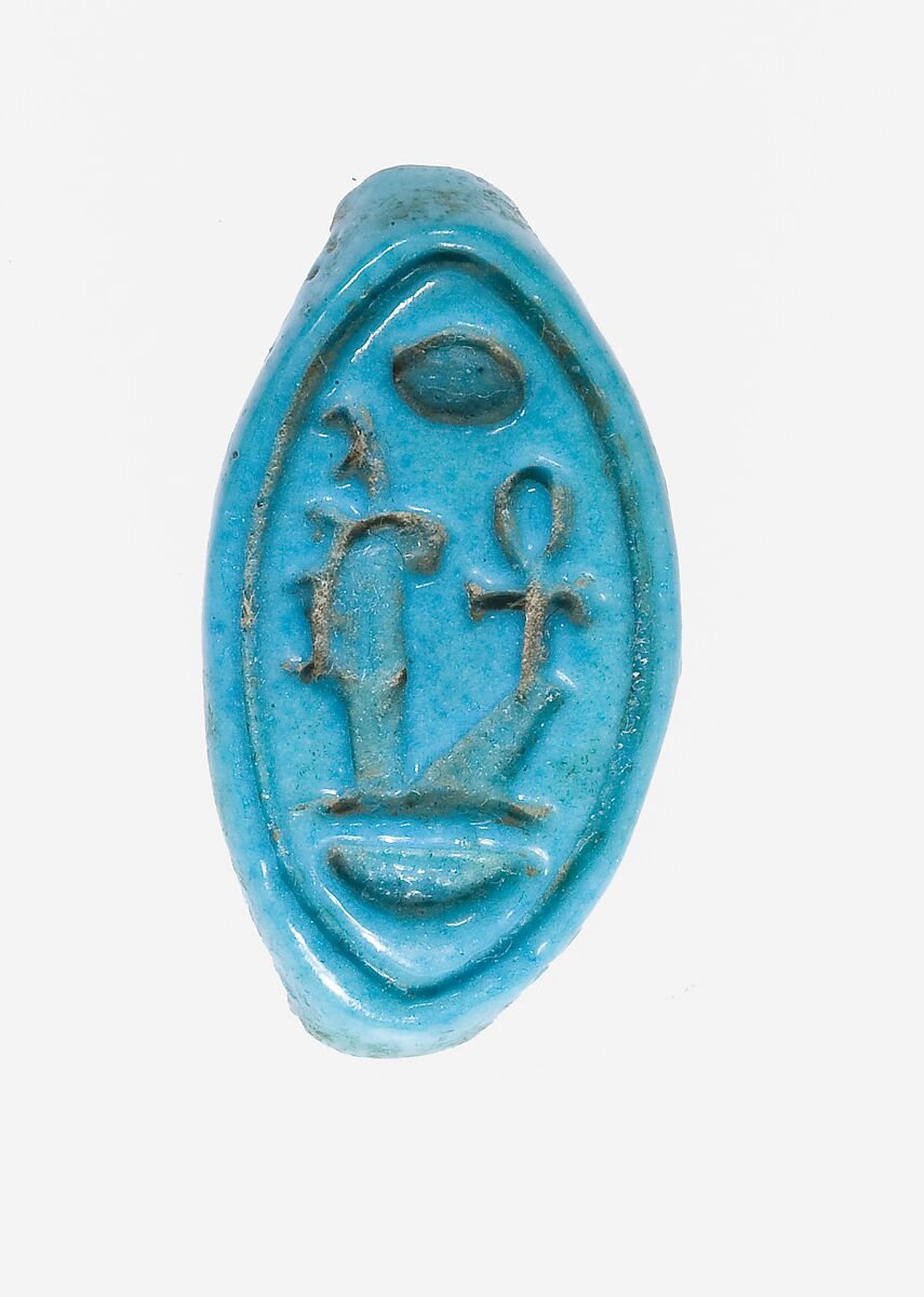 Ring Inscribed with the Throne Name of Amenhotep III, Faience 