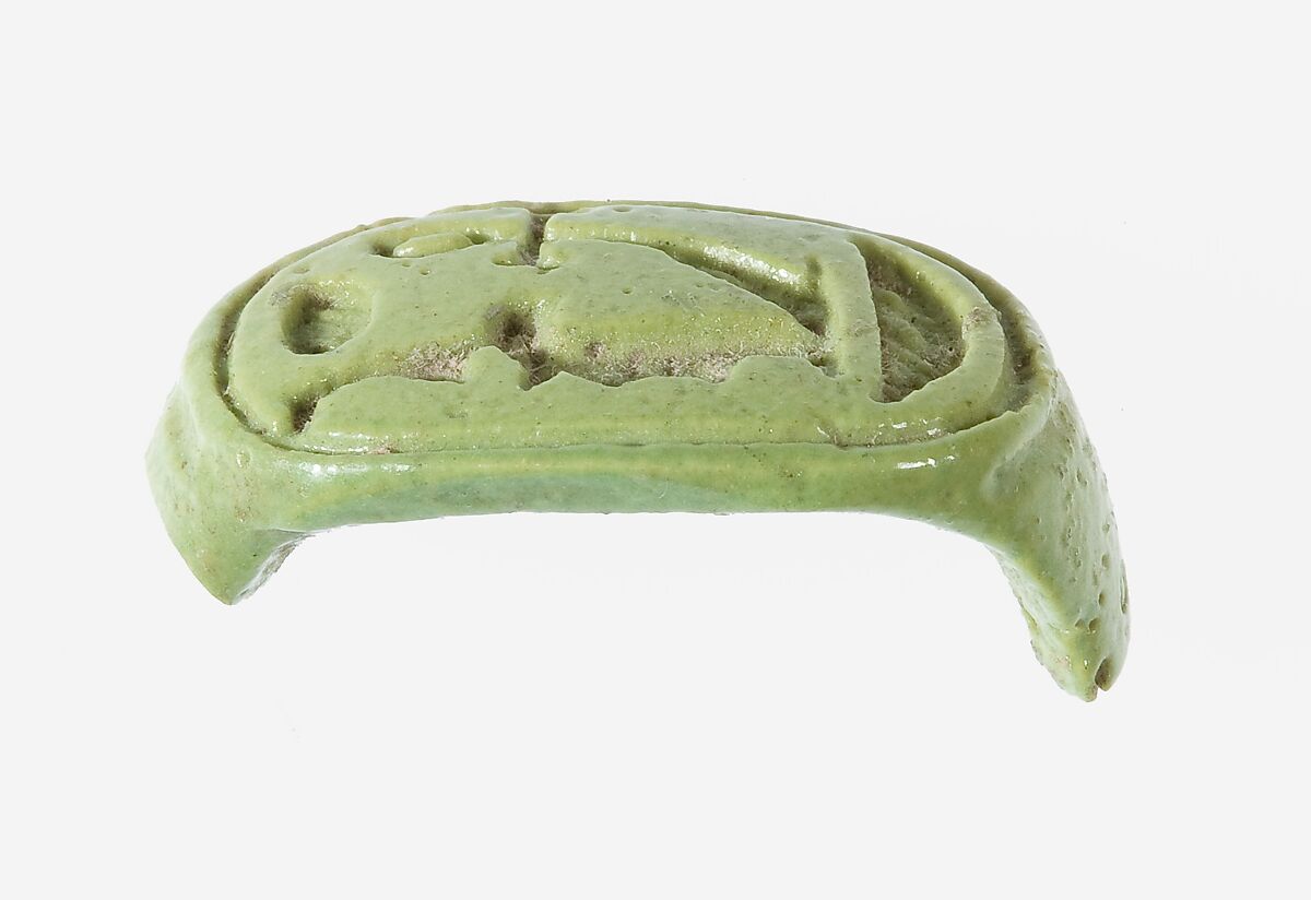 Ring Inscribed with the Throne Name of Amenhotep III, Faience