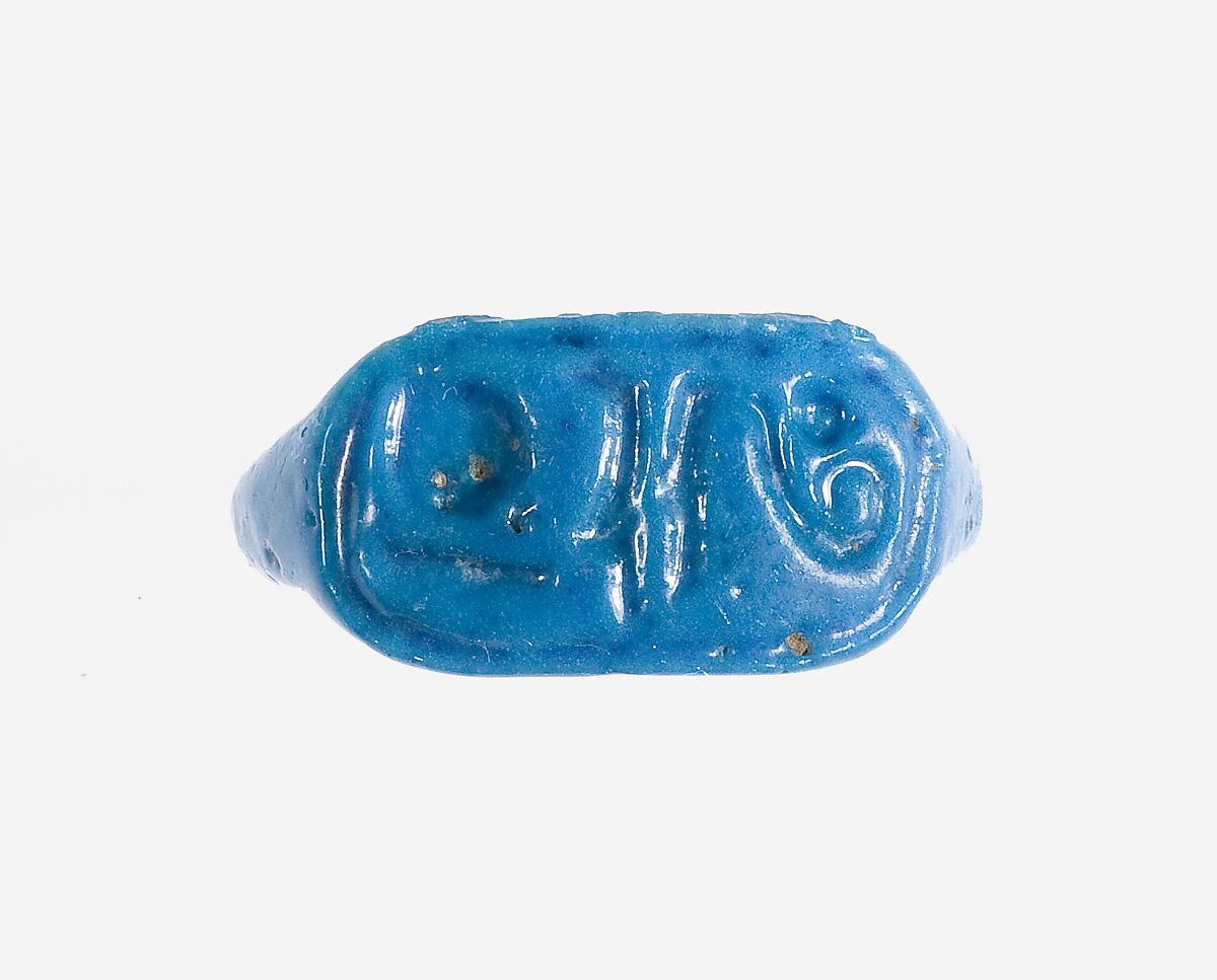 Ring Inscribed with the Throne Name of Amenhotep III, Faience 