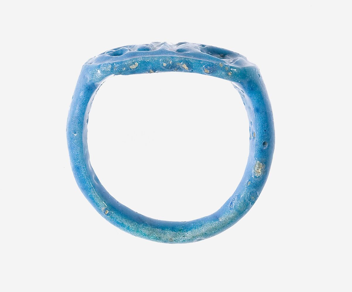 Ring Inscribed with the Throne Name of Amenhotep III, Faience