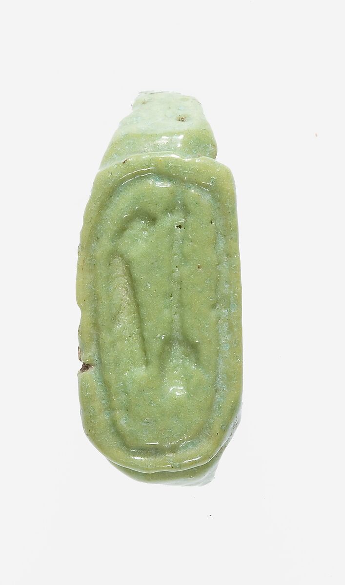 Ring Inscribed with the Hieroglyphs Nefer Maat, Faience 